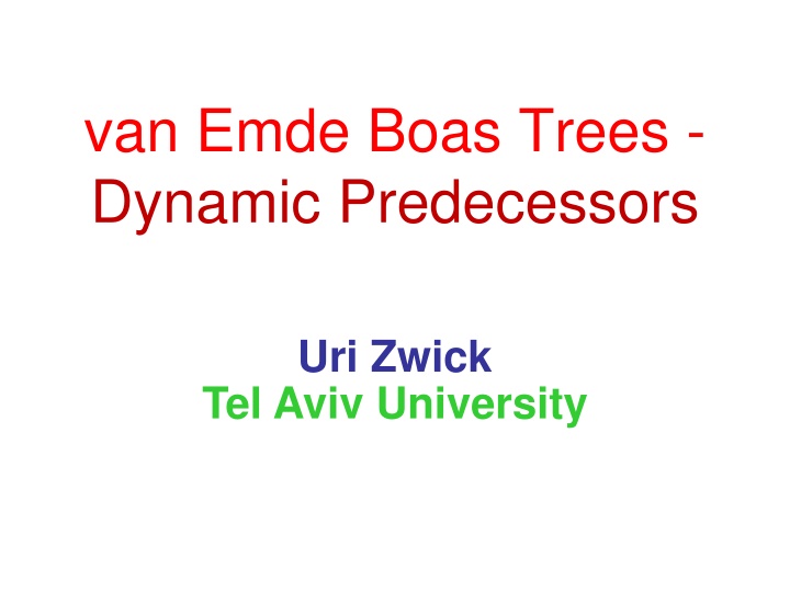 van emde boas trees dynamic predecessors