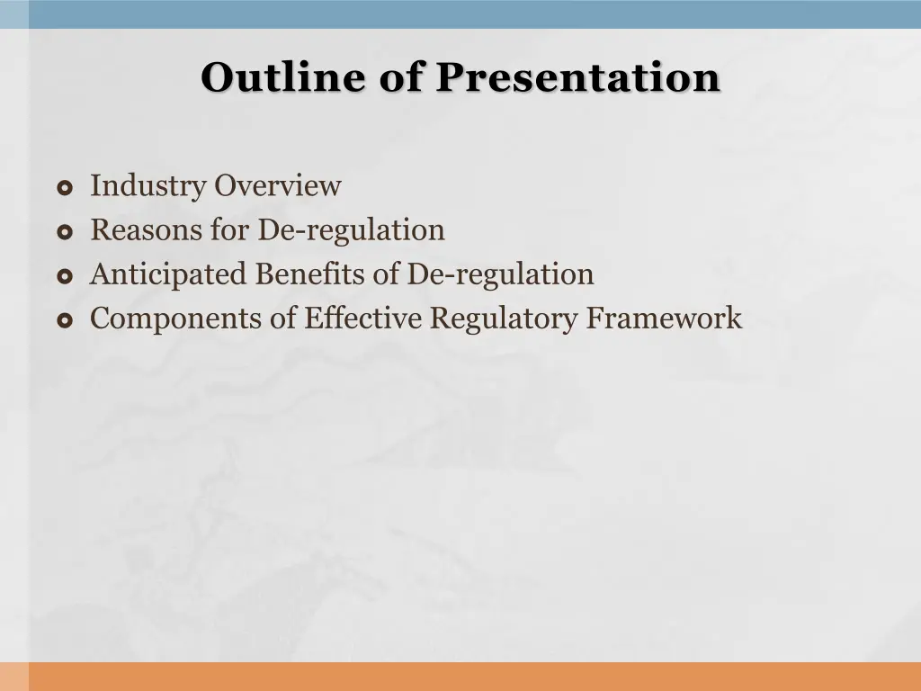 outline of presentation