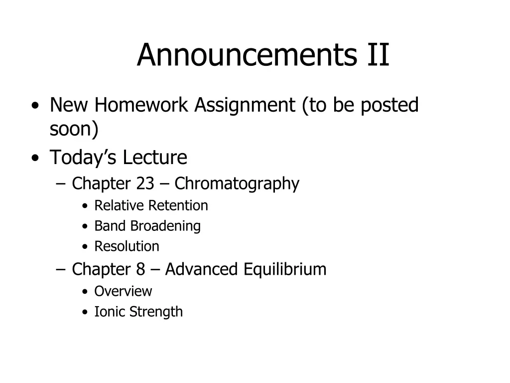 announcements ii