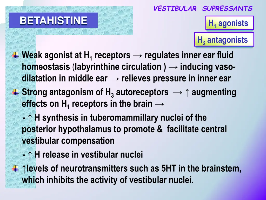 vestibular supressants