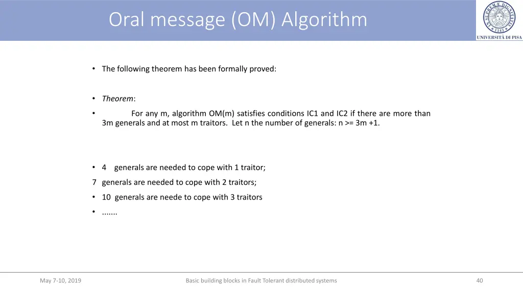 oral message om algorithm 2