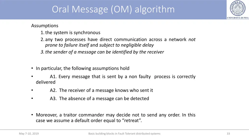 oral message om algorithm