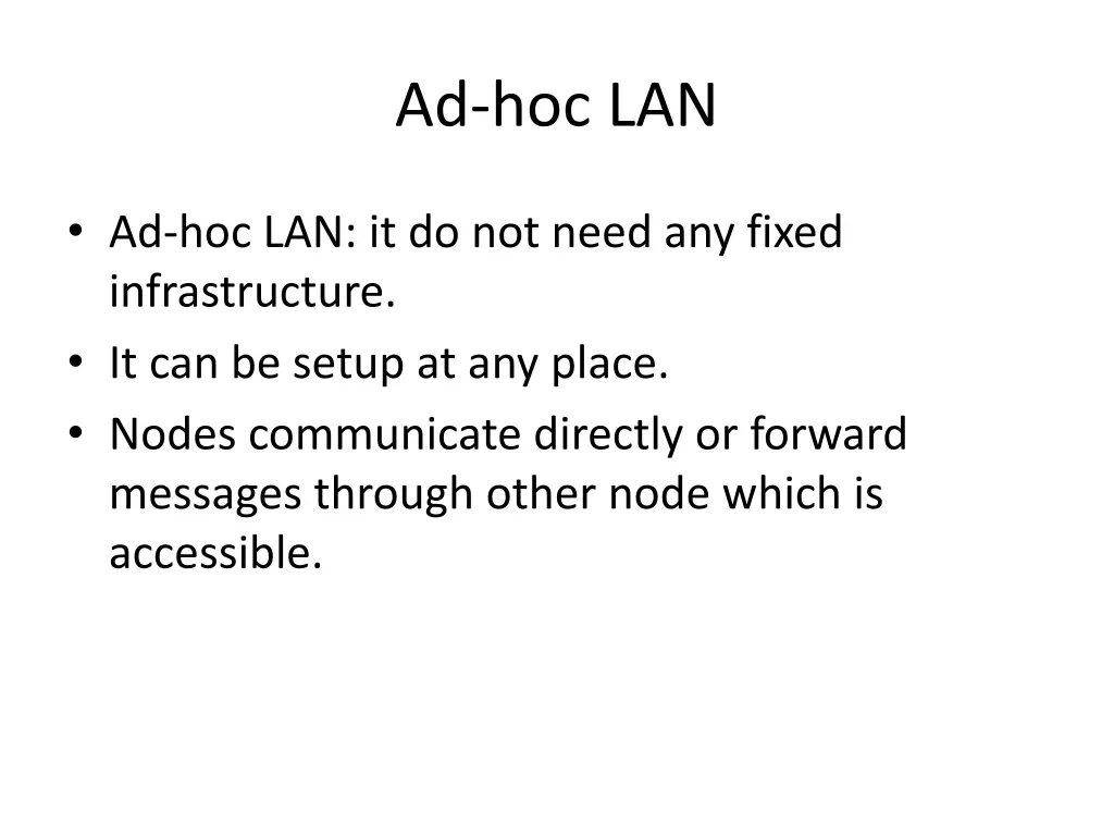 ad hoc lan