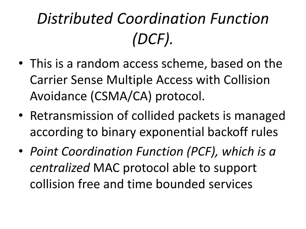 distributed coordination function dcf