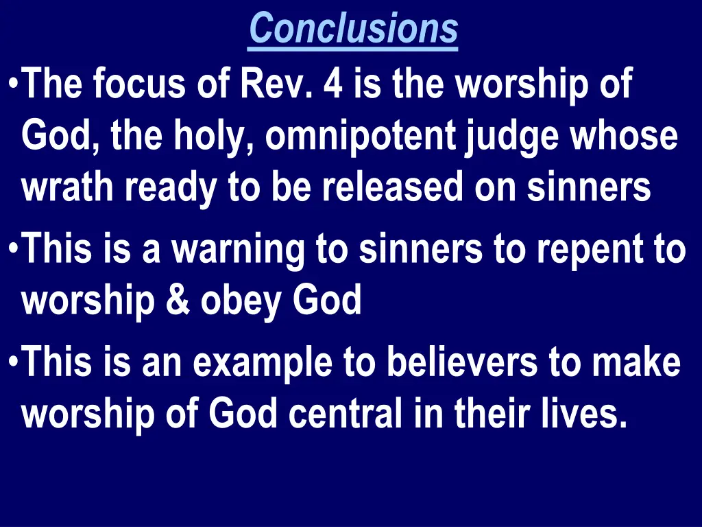 conclusions