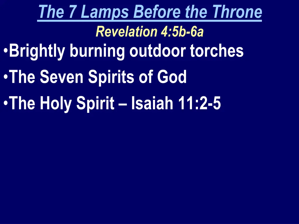 the 7 lamps before the throne revelation