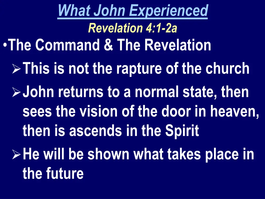 what john experienced revelation