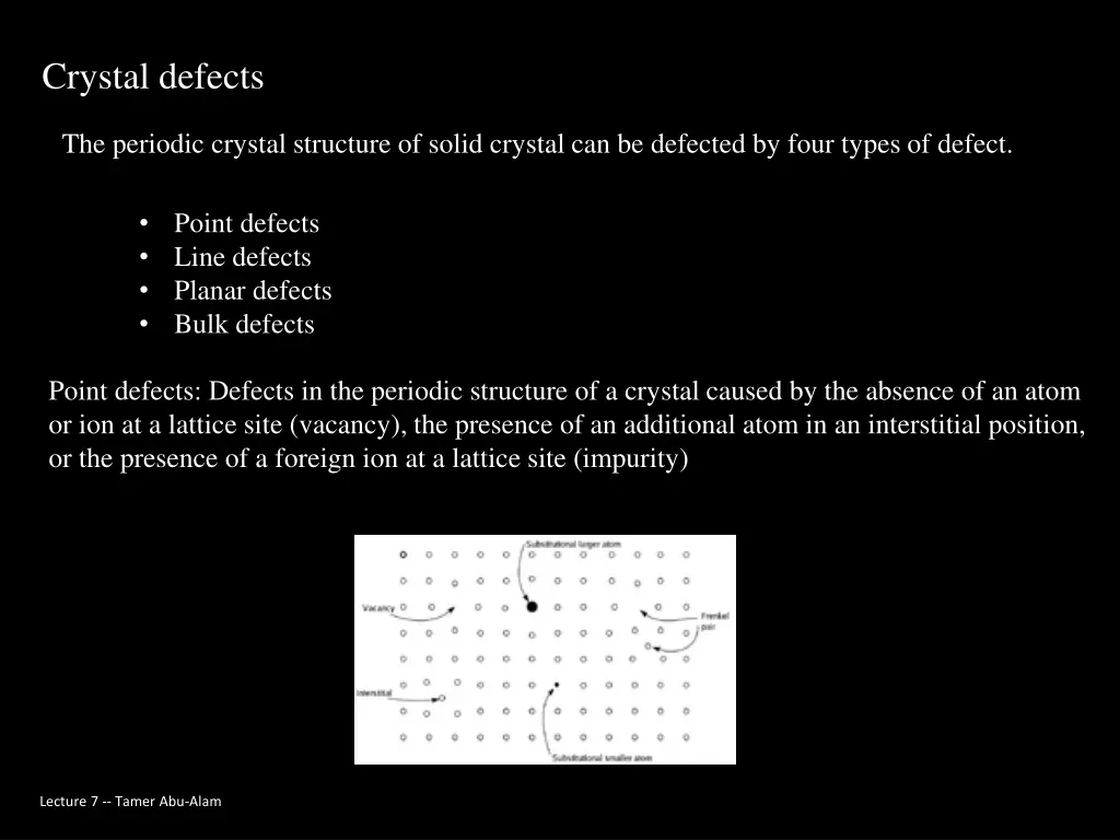 crystal defects