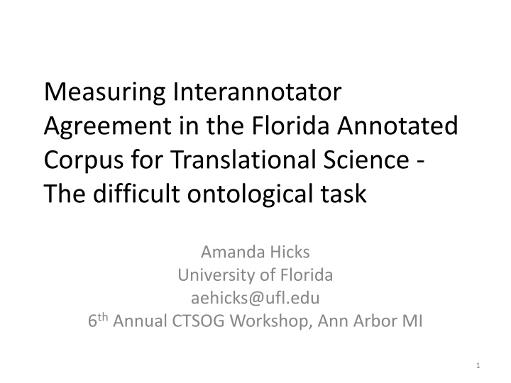 measuring interannotator agreement in the florida