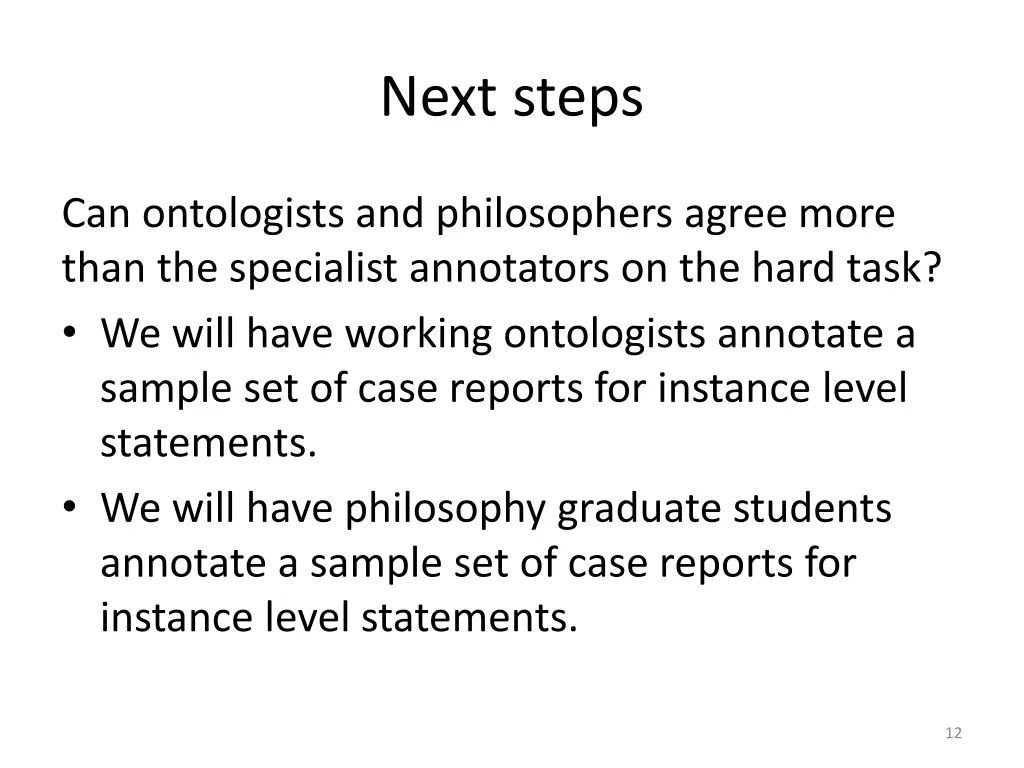 next steps