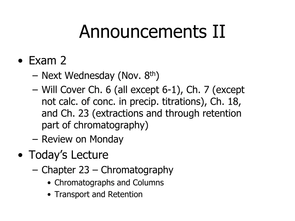 announcements ii