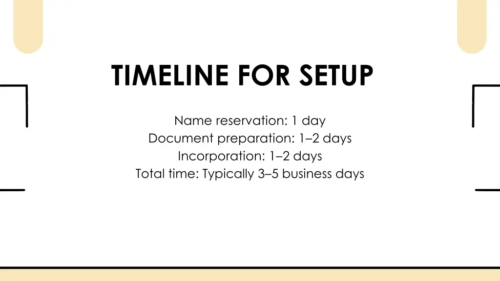 timeline for setup