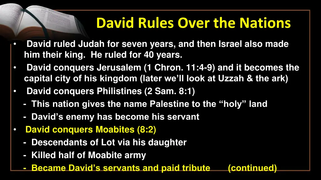 david rules over the nations 8