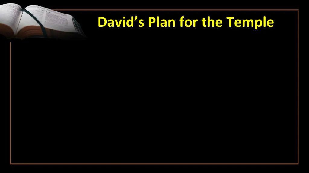 david s plan for the temple