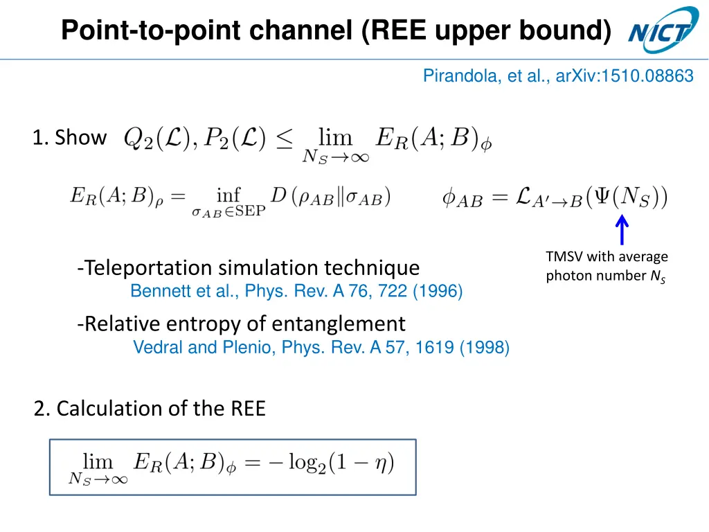 point to point channel ree upper bound 2