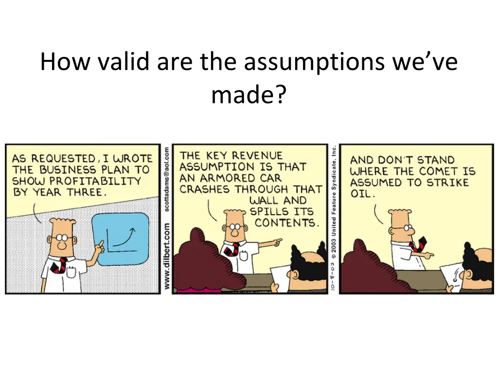 how valid are the assumptions we ve made