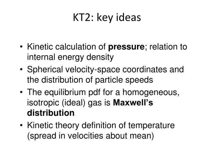 kt2 key ideas
