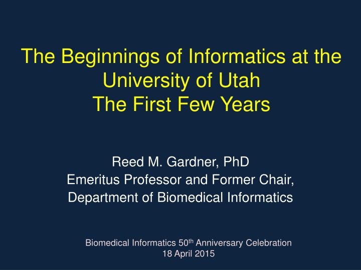 the beginnings of informatics at the university