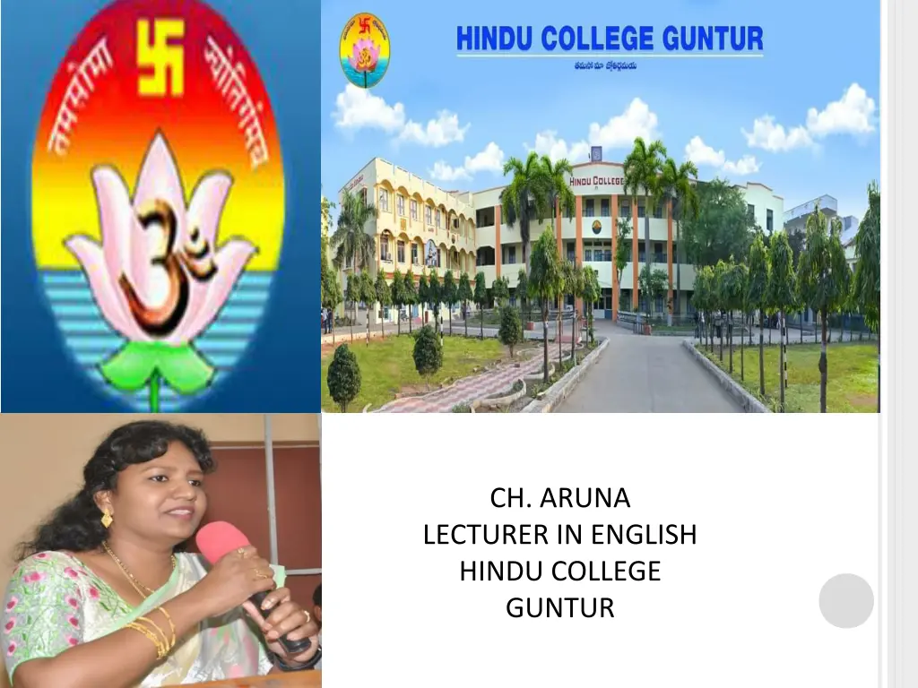 ch aruna lecturer in english hindu college guntur