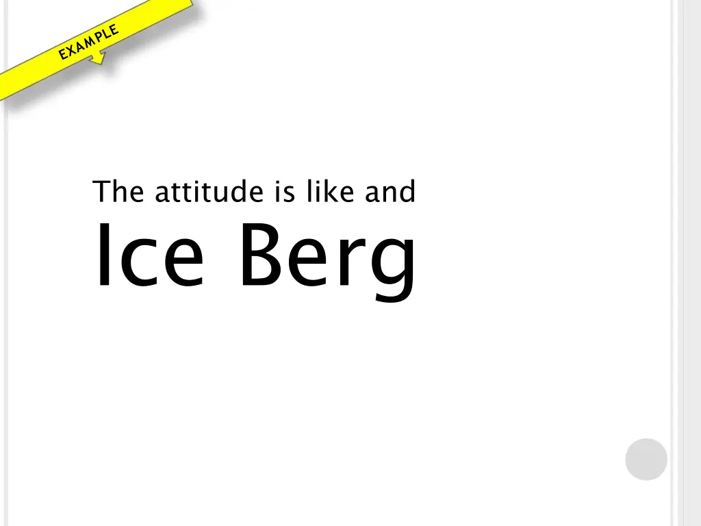 the attitude is like and ice berg