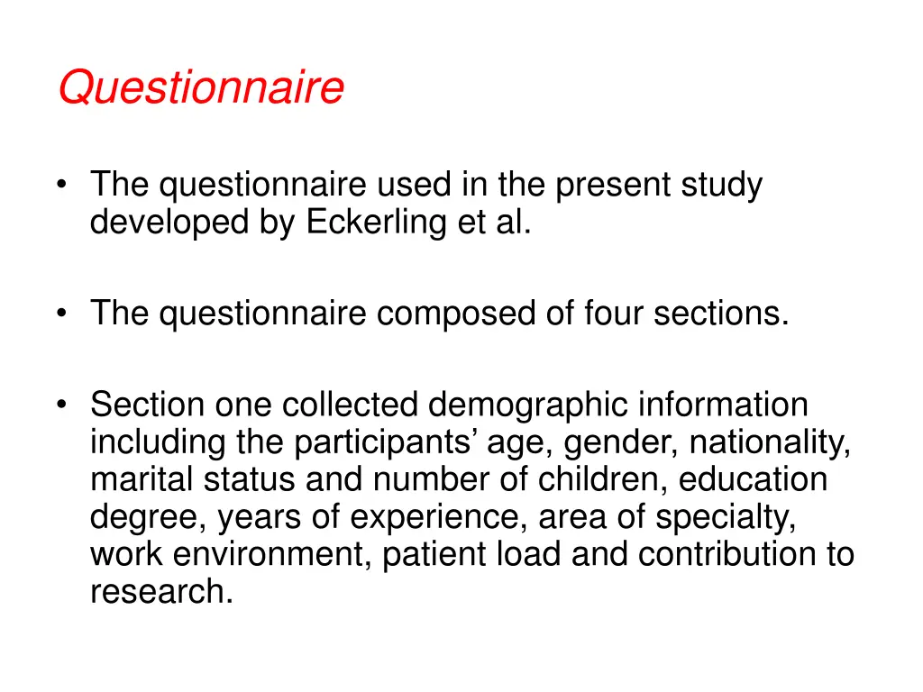 questionnaire