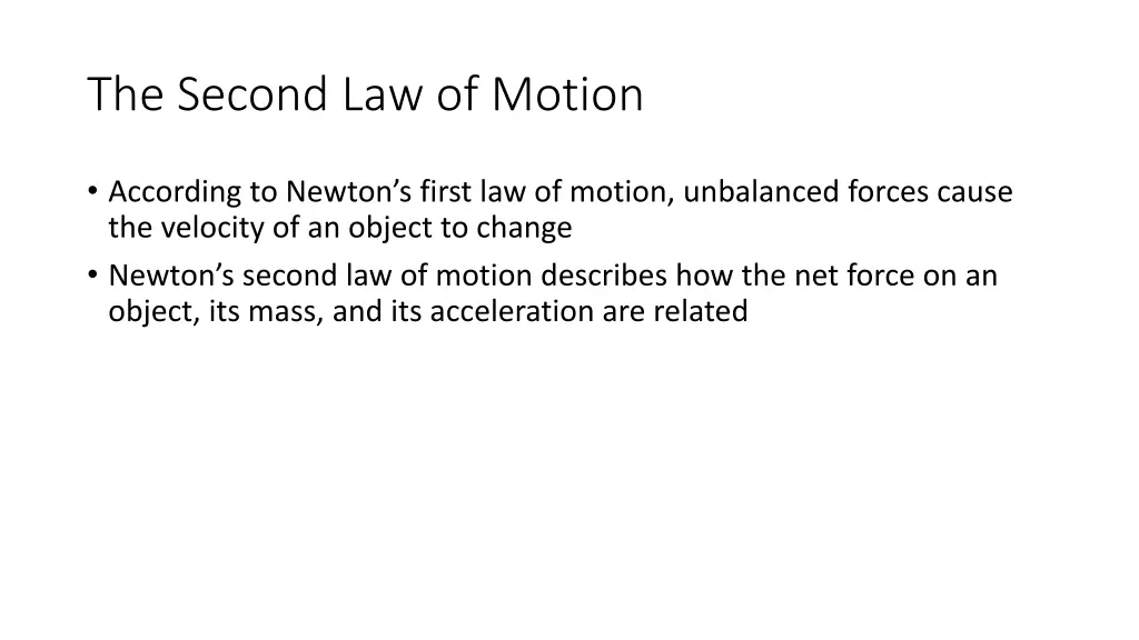 the second law of motion