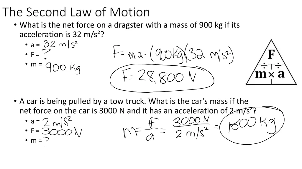 the second law of motion what is the net force