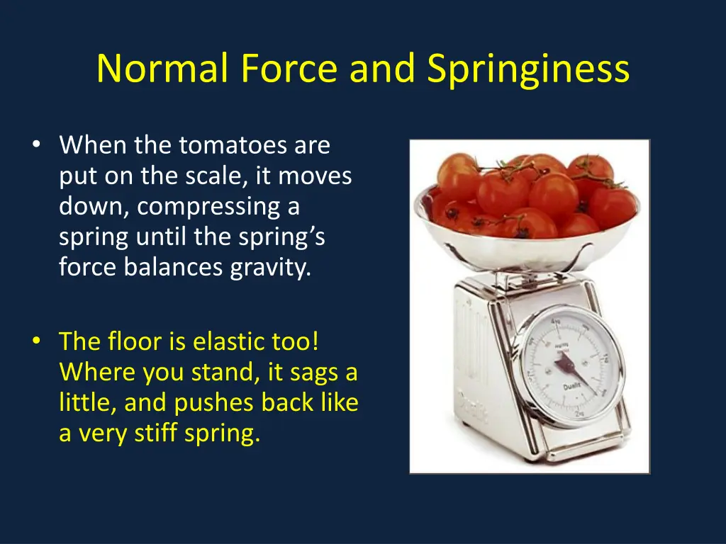 normal force and springiness