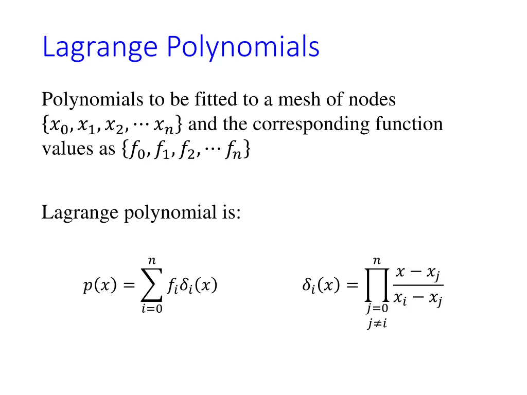 lagrange polynomials 2