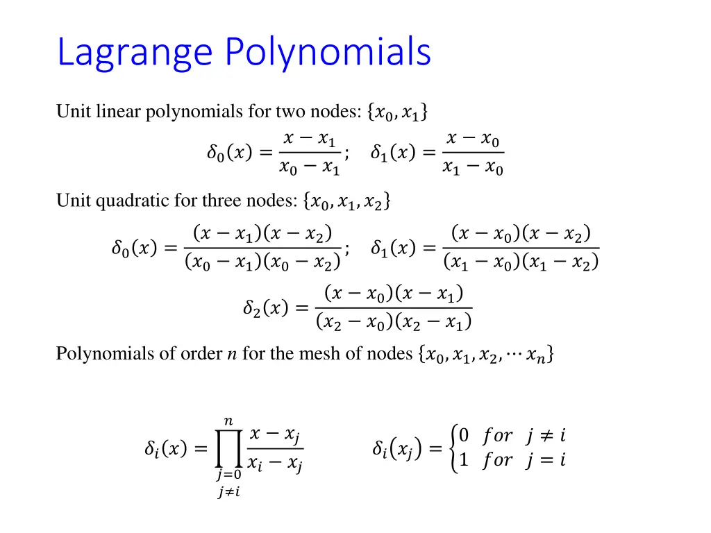 lagrange polynomials
