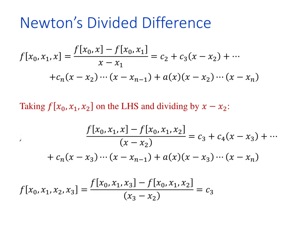 newton s divided difference 4