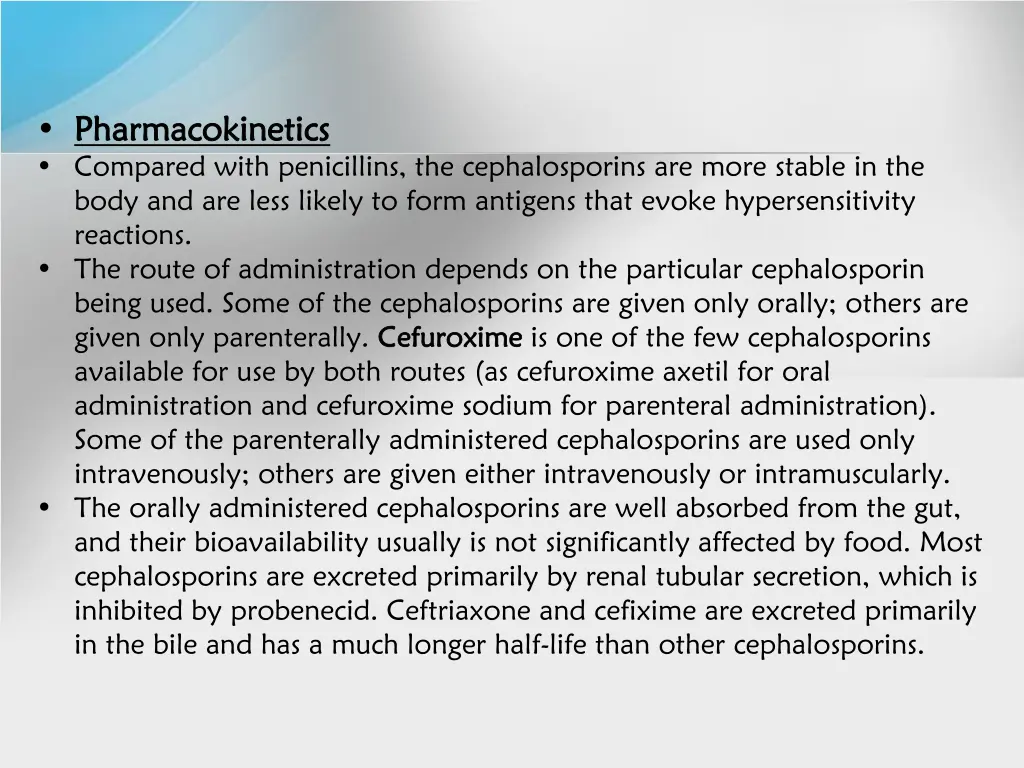 pharmacokinetics pharmacokinetics compared with