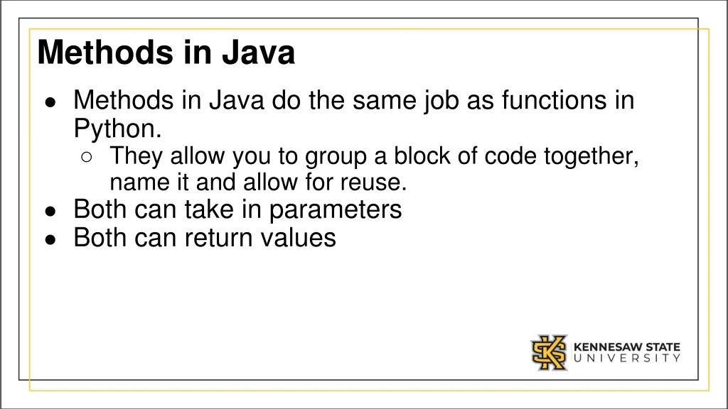 methods in java