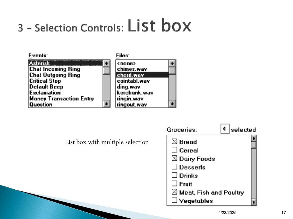 list box with multiple selection