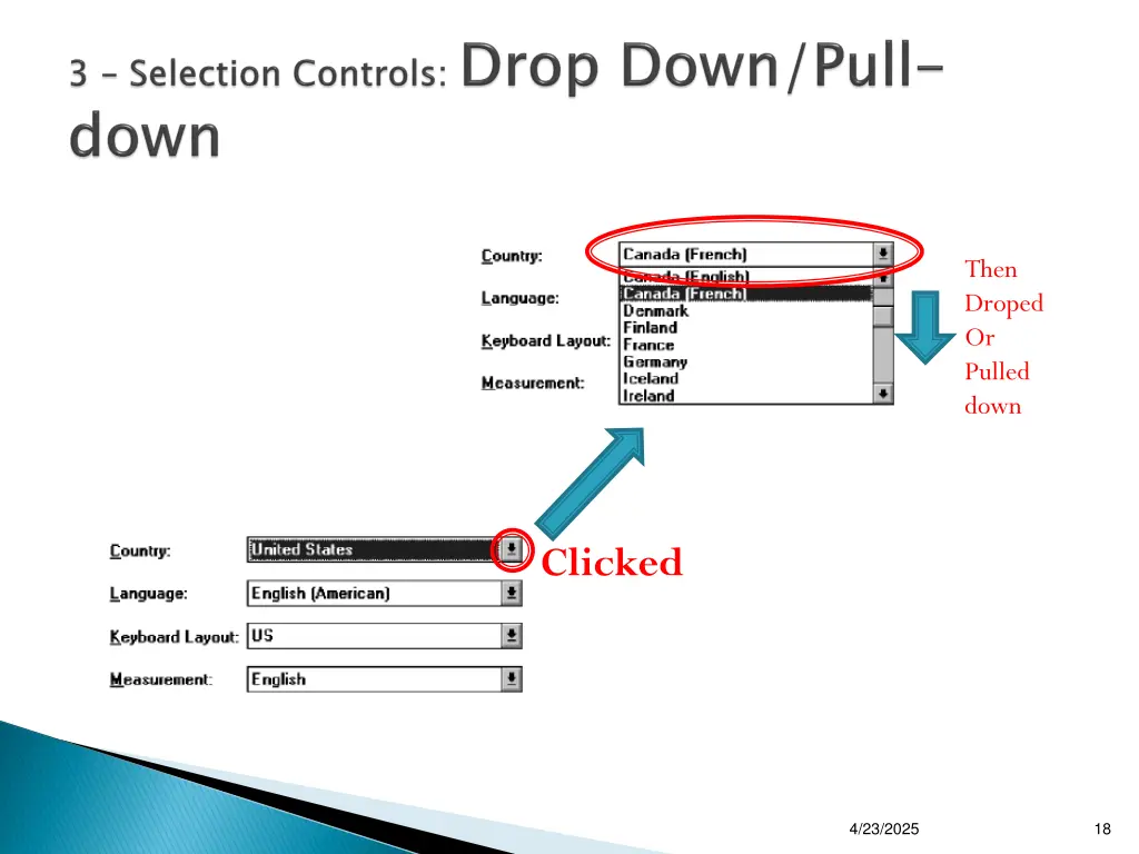then droped or pulled down