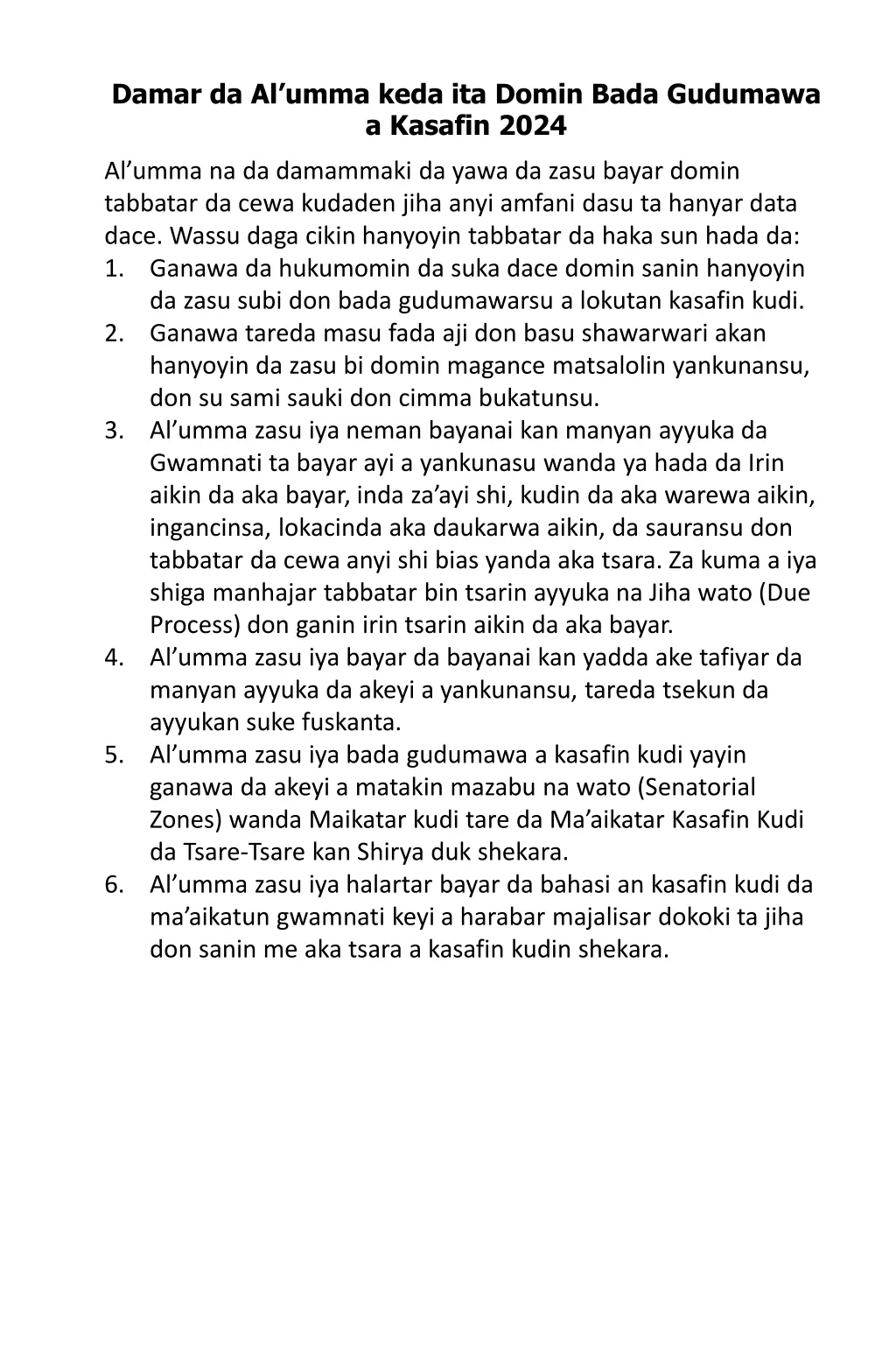 damar da al umma keda ita domin bada gudumawa