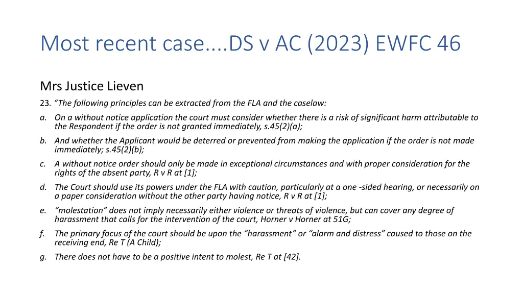 most recent case ds v ac 2023 ewfc 46
