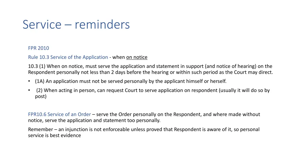 service reminders