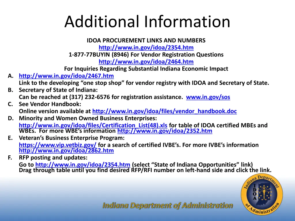 additional information