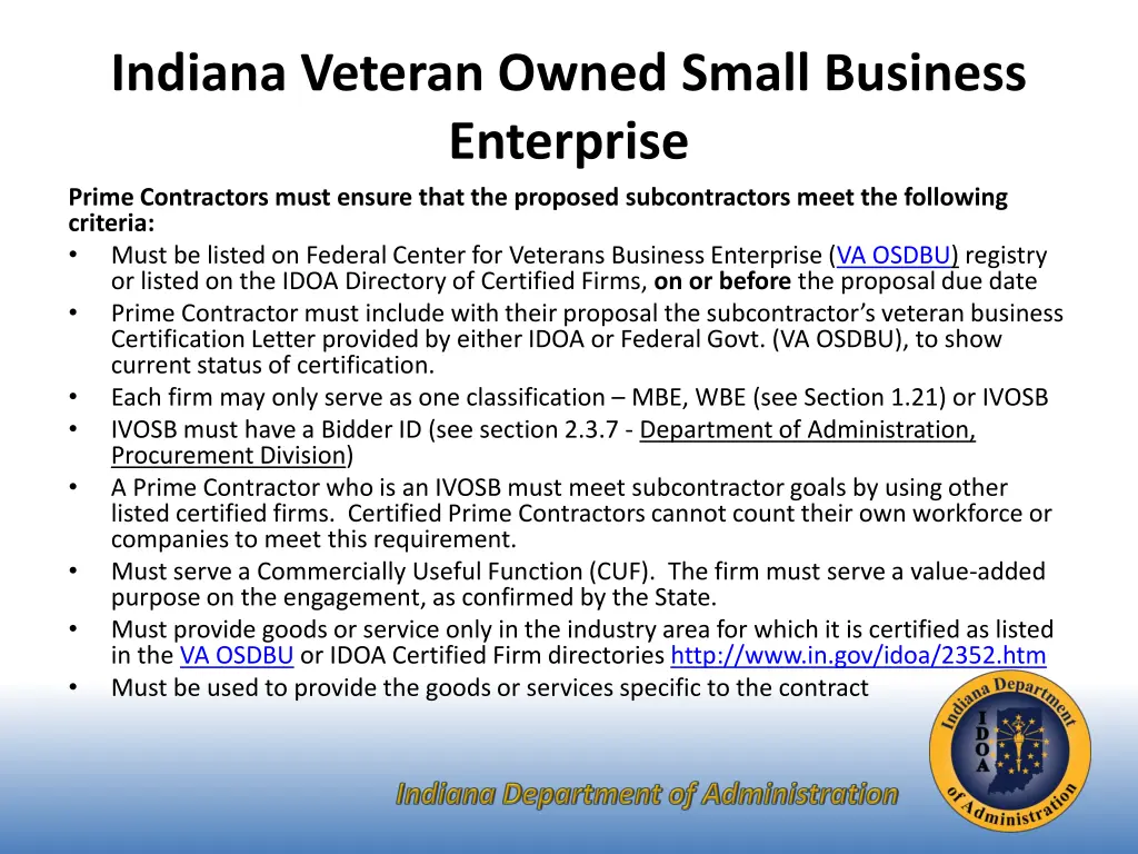indiana veteran owned small business enterprise