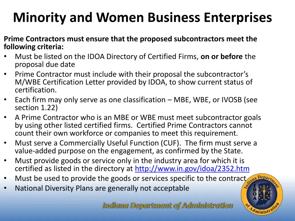 minority and women business enterprises 1