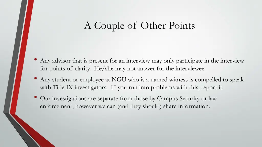 a couple of other points