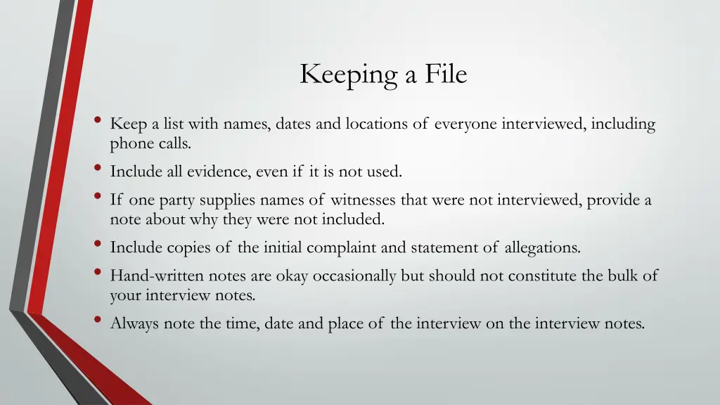 keeping a file