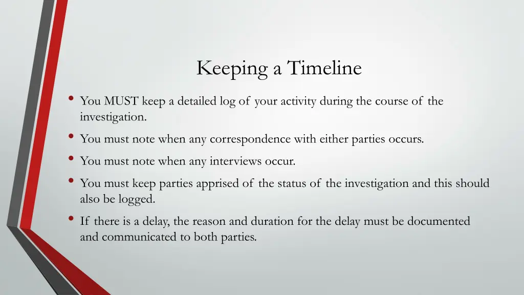 keeping a timeline