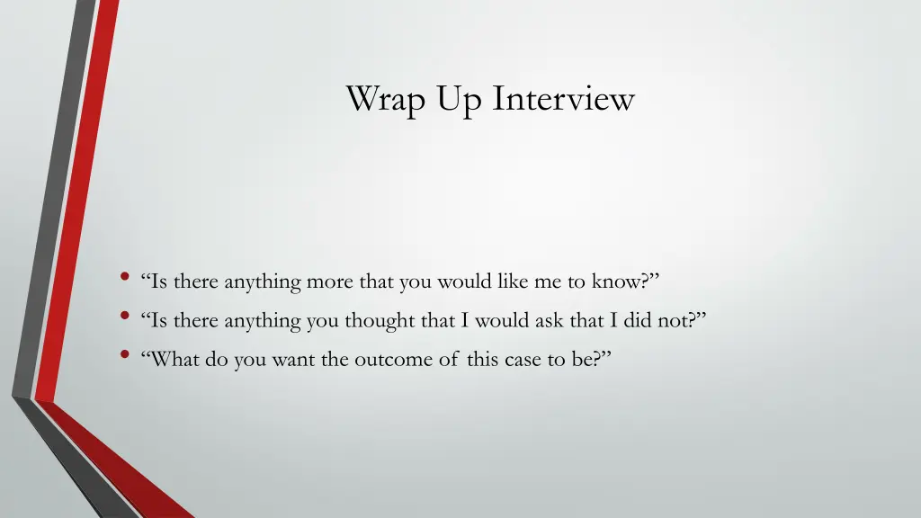 wrap up interview