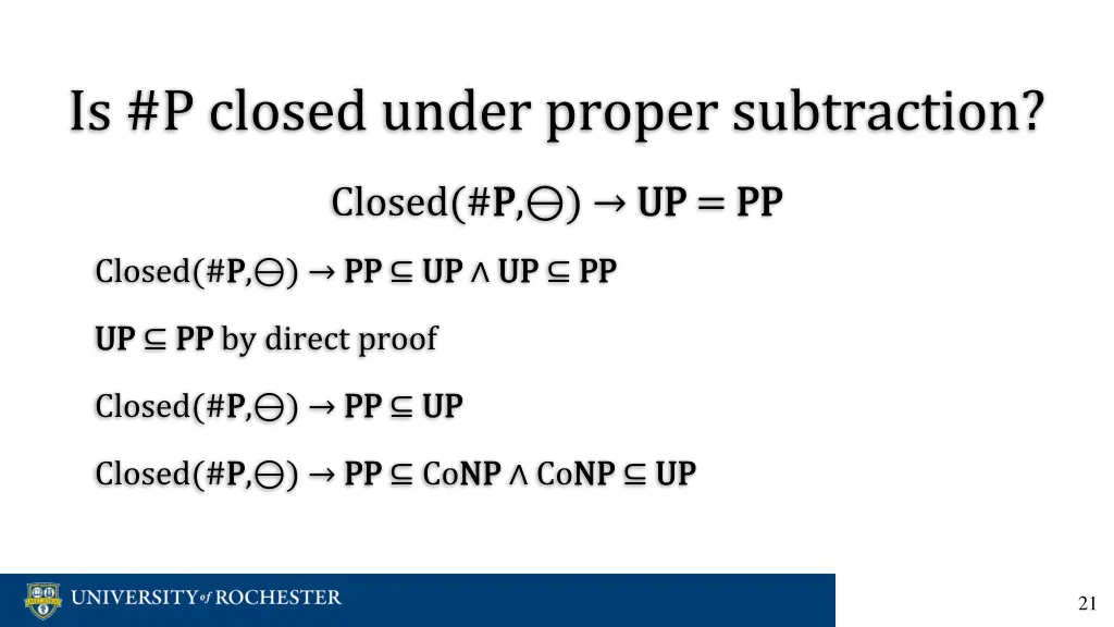 is p closed under proper subtraction 11
