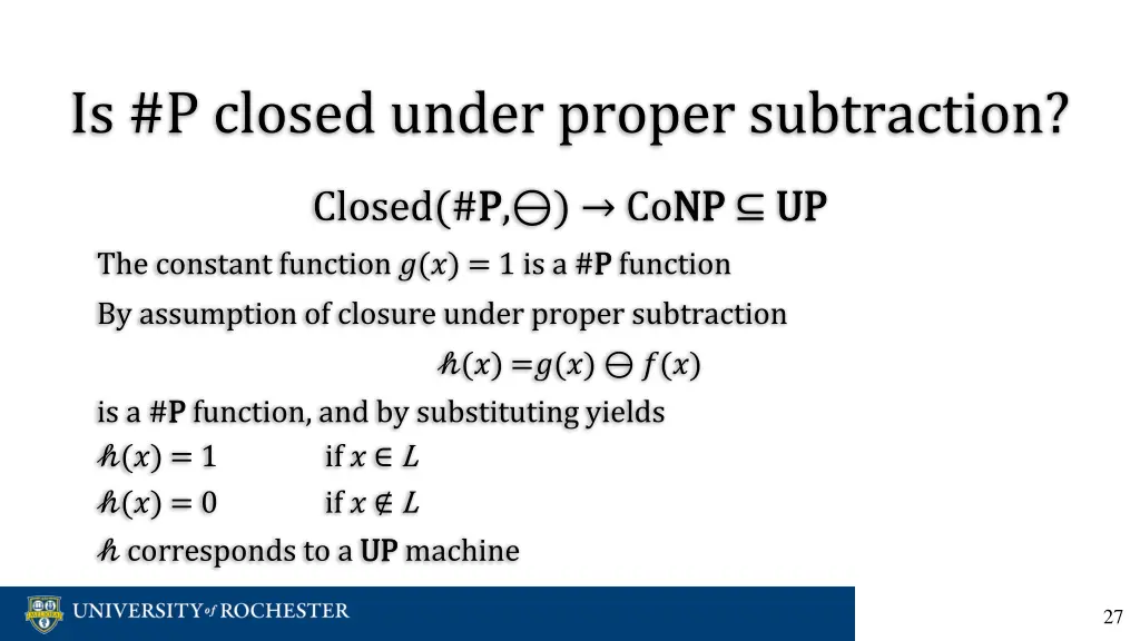 is p closed under proper subtraction 16