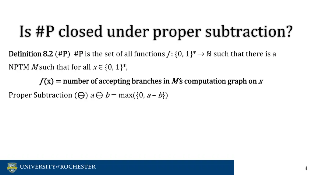 is p closed under proper subtraction 2