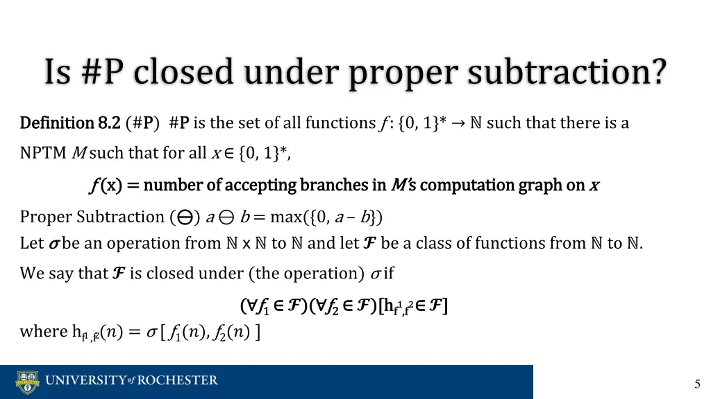 is p closed under proper subtraction 3