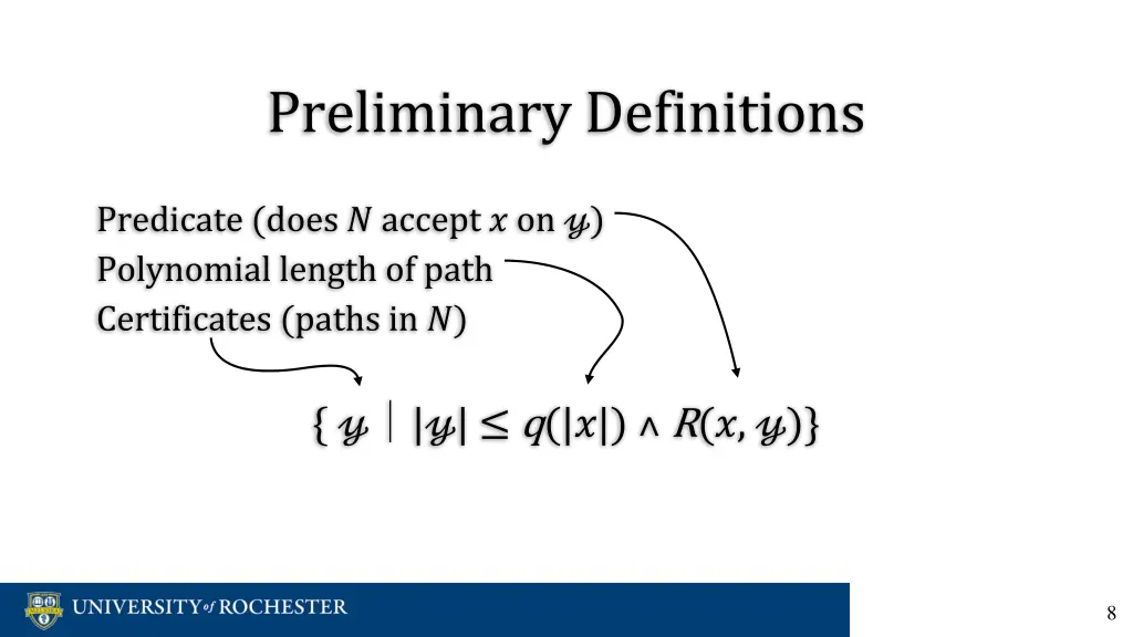 preliminary definitions
